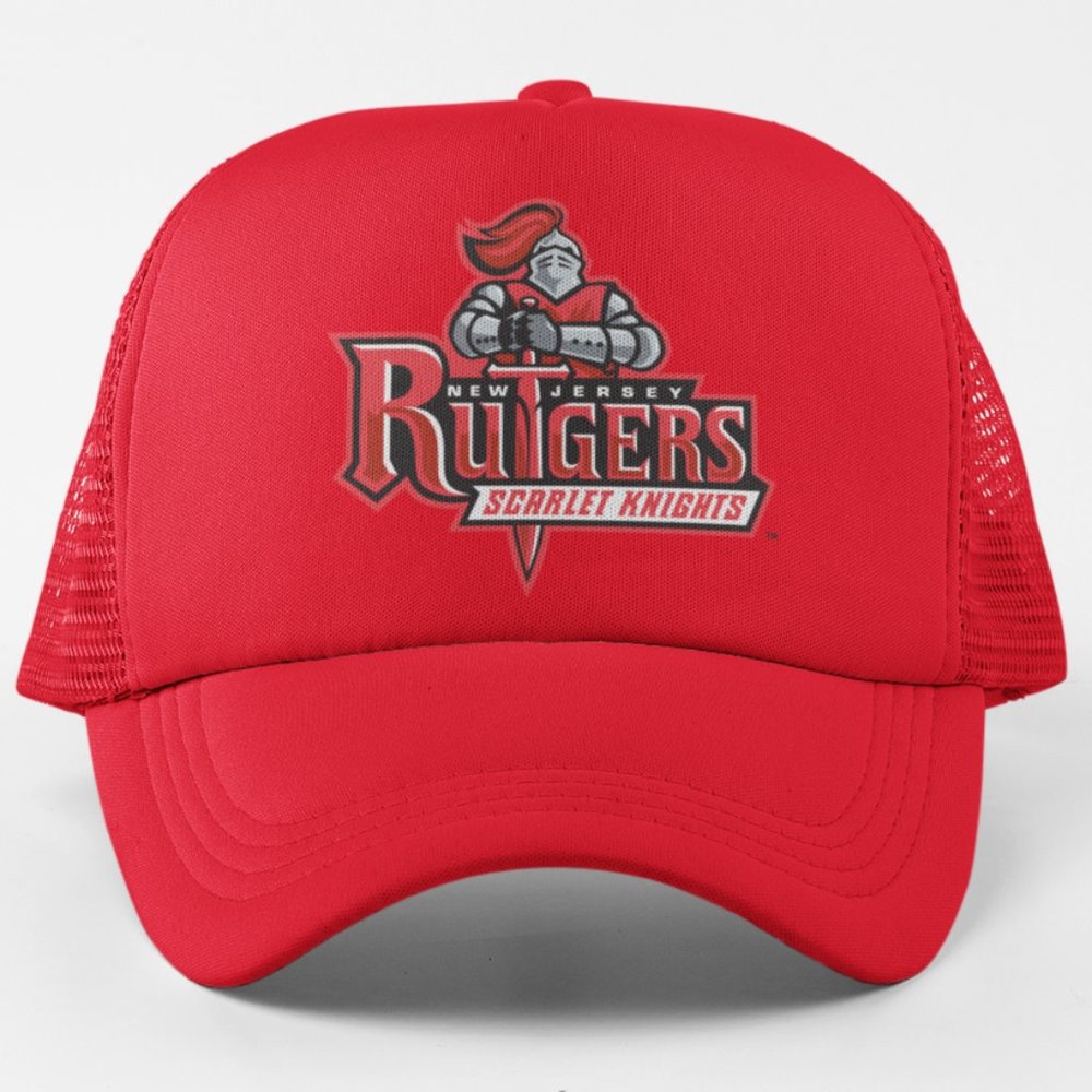 NEW Rutgers Scarlet Knights Logo Foam Trucker Snapback Hat RED
